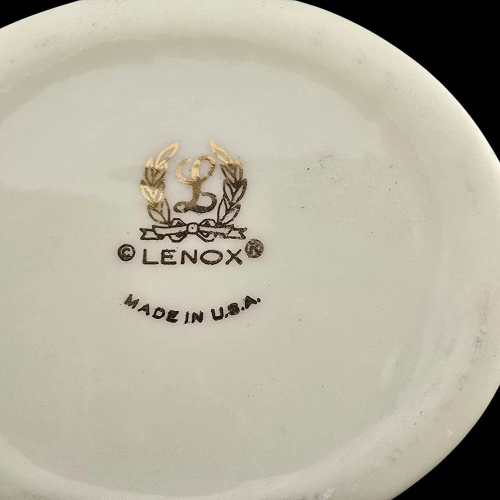 Lot of 3 Lenox Dish Hand-Decorated 24K Gold Textured Bowl & Shell-Inspired Vase - Picture 13 of 16